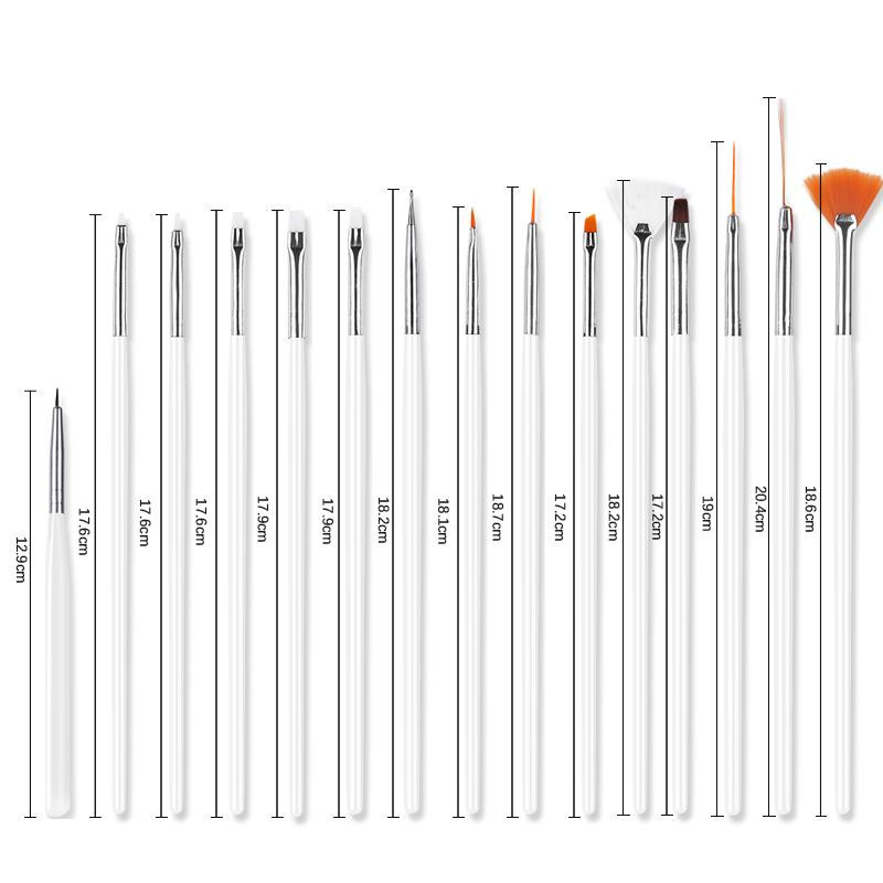 Nagų šepetėlių rinkinys Manikiūro gelinis šepetėlis, skirtas nagų dailės šepetėliui, manikiūro įrankis akrilo tapybai gelio šepetėlis Carving Gel Brush Liner Brush Kit