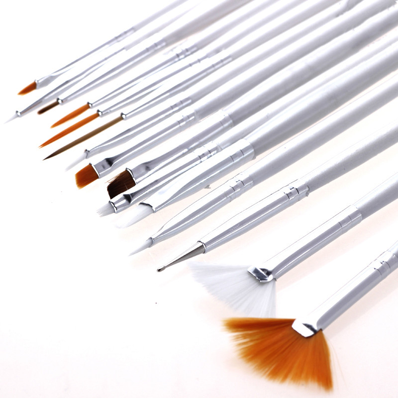 Nagų šepetėlių rinkinys Manikiūro gelinis šepetėlis, skirtas nagų dailės šepetėliui, manikiūro įrankis akrilo tapybai gelio šepetėlis Carving Gel Brush Liner Brush Kit