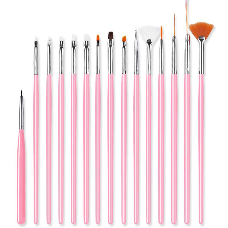 Nagų šepetėlių rinkinys Manikiūro gelinis šepetėlis, skirtas nagų dailės šepetėliui, manikiūro įrankis akrilo tapybai gelio šepetėlis Carving Gel Brush Liner Brush Kit