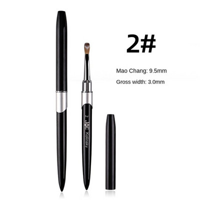 Kolinsky akrilinis nagų šepetėlis 1vnt juodas UV gelinis lakas nagų dailės priauginimui Builder rašiklio piešimo šepetėliai 2-10 modulis