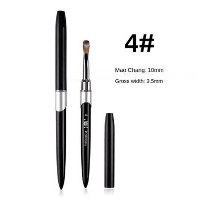 Kolinsky akrilinis nagų šepetėlis 1vnt juodas UV gelinis lakas nagų dailės priauginimui Builder rašiklio piešimo šepetėliai 2-10 modulis