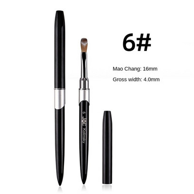 Kolinsky akrilinis nagų šepetėlis 1vnt juodas UV gelinis lakas nagų dailės priauginimui Builder rašiklio piešimo šepetėliai 2-10 modulis