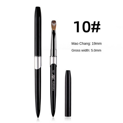 Kolinsky akrilinis nagų šepetėlis 1vnt juodas UV gelinis lakas nagų dailės priauginimui Builder rašiklio piešimo šepetėliai 2-10 modulis