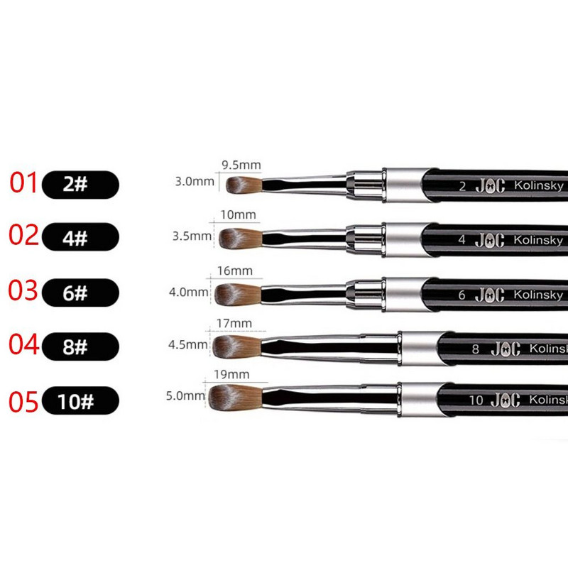 Kolinsky akrilinis nagų šepetėlis 1vnt juodas UV gelinis lakas nagų dailės priauginimui Builder rašiklio piešimo šepetėliai 2-10 modulis