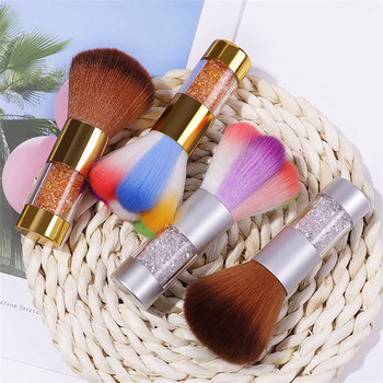 Rainbow Nail Art Dust Brush Ακρυλικό UV Gel Polish Powder Cleaning Tool Soft Glitter Powder Demover Brushes Εργαλεία μανικιούρ