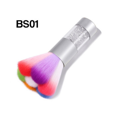 Rainbow Nail Art porkefe akril UV gél lakk púder tisztító eszköz puha csillogó púder eltávolító smink ecsetek manikűr eszközök