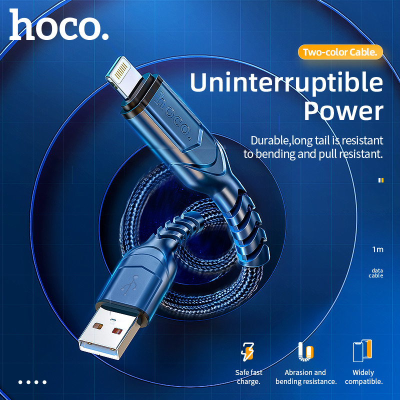 HOCO USB laidas iPhone kabinai 11 12 13 Pro Max X Xs Max XR 8 ipad2 mini 2.4A greito įkrovimo laidai telefono įkroviklis Wire Data Sync