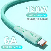 Cablu USB tip C 6A 120W Cablu de încărcare rapidă PD pentru OPPO Oneplus Huawei P40 P30 Pro Xiaomi Samsung Realme Cablu de date pentru încărcător USB C