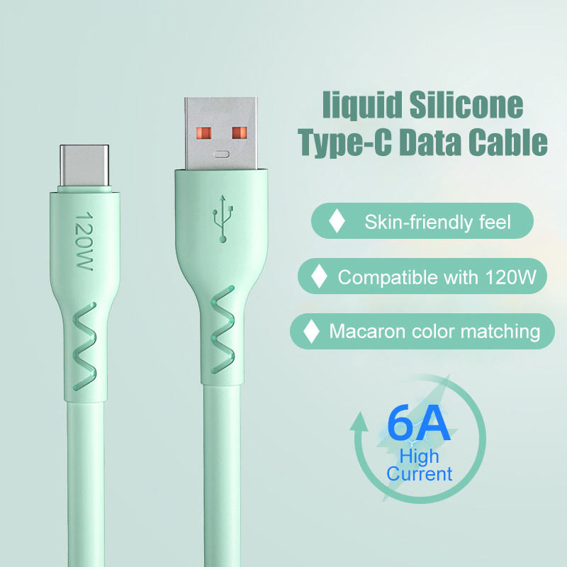 6A 120 W USB tipo C laidas PD greito įkrovimo laidas skirtas OPPO Oneplus Huawei P40 P30 Pro Xiaomi Samsung Realme USB C įkroviklio duomenų laidas
