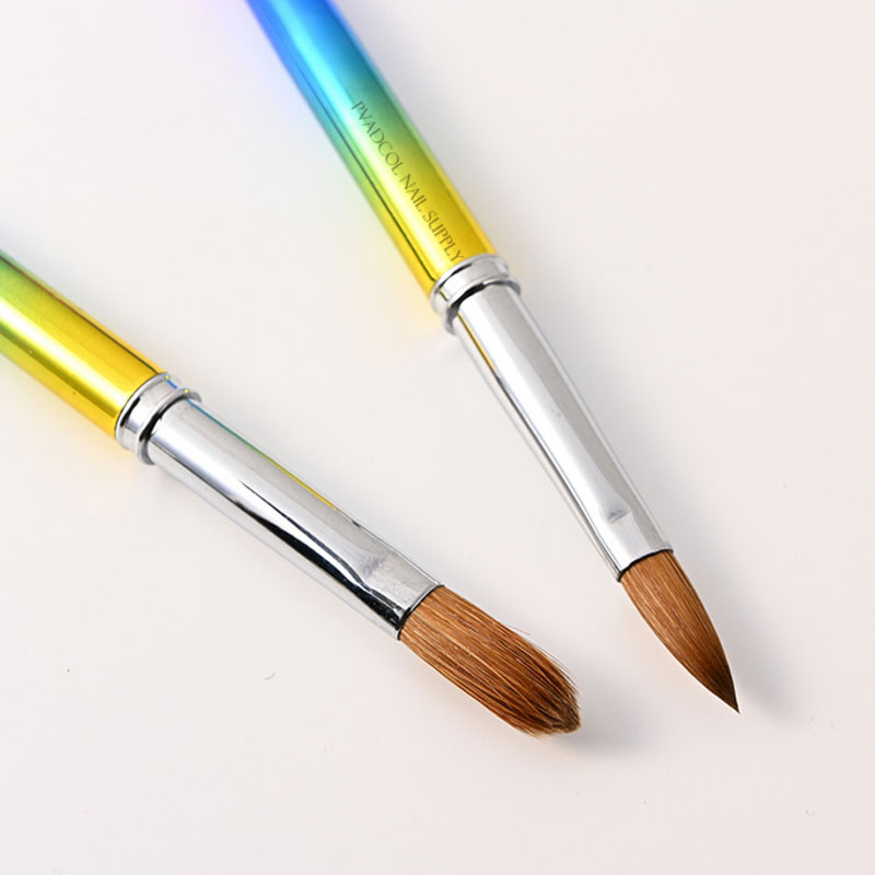 100% Kolinsky akrilo sabalo nagų šepetėliai manikiūro nagų dailės šepetėlis ovalus nagų priauginimui UV gelis statybinės priemonės