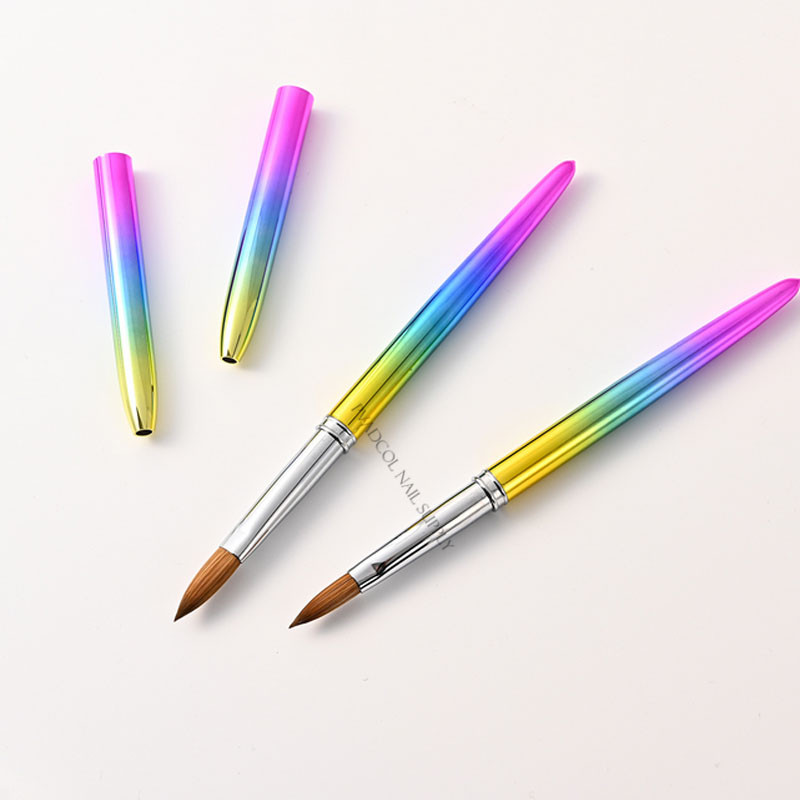 100% Kolinsky akrilo sabalo nagų šepetėliai manikiūro nagų dailės šepetėlis ovalus nagų priauginimui UV gelis statybinės priemonės