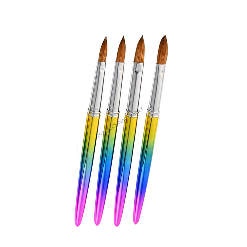 100% Kolinsky akrilo sabalo nagų šepetėliai manikiūro nagų dailės šepetėlis ovalus nagų priauginimui UV gelis statybinės priemonės