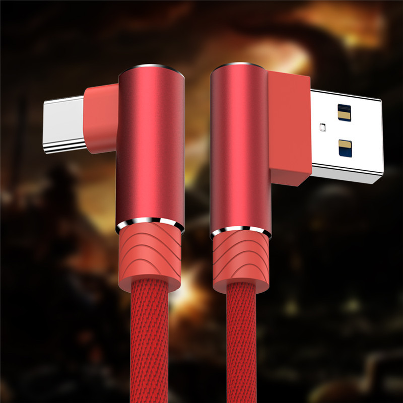 1M 2M 3M 90 laipsnių duomenų USB tipo C greito įkroviklio laidas, skirtas Samsung S10 S9 Plus Xiaomi mi 9 8 huawei P30 Pro Origin ilgas laidas