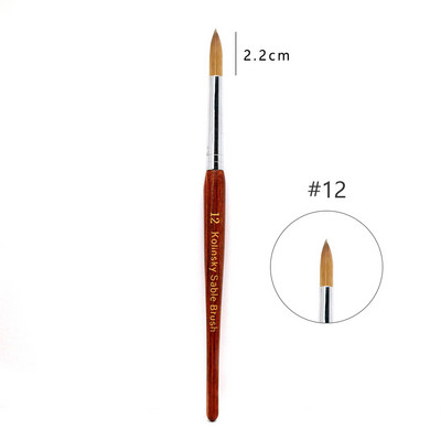 TIANMI Kolinsky nagų šepetėlis su ovalia medžio rankena Kolinsky plaukai, medinė rankena – naudokite manikiūrui kurti 8-24 dydis