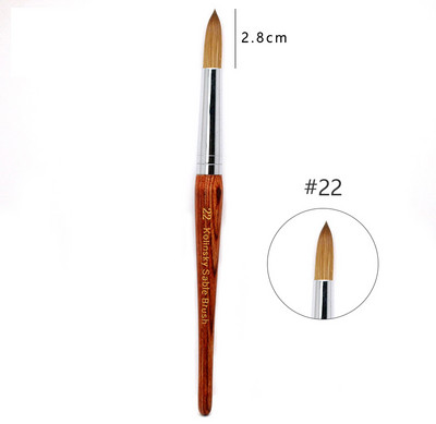 TIANMI Kolinsky nagų šepetėlis su ovalia medžio rankena Kolinsky plaukai, medinė rankena – naudokite manikiūrui kurti 8-24 dydis