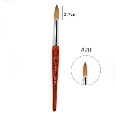 TIANMI Kolinsky nagų šepetėlis su ovalia medžio rankena Kolinsky plaukai, medinė rankena – naudokite manikiūrui kurti 8-24 dydis