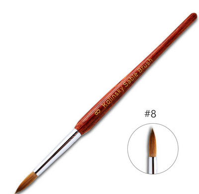 TIANMI Kolinsky nagų šepetėlis su ovalia medžio rankena Kolinsky plaukai, medinė rankena – naudokite manikiūrui kurti 8-24 dydis