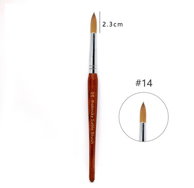 TIANMI Kolinsky nagų šepetėlis su ovalia medžio rankena Kolinsky plaukai, medinė rankena – naudokite manikiūrui kurti 8-24 dydis