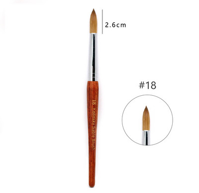 TIANMI Kolinsky nagų šepetėlis su ovalia medžio rankena Kolinsky plaukai, medinė rankena – naudokite manikiūrui kurti 8-24 dydis