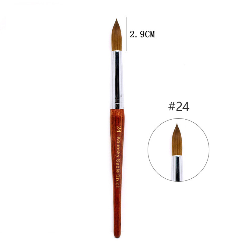 TIANMI Kolinsky nagų šepetėlis su ovalia medžio rankena Kolinsky plaukai, medinė rankena – naudokite manikiūrui kurti 8-24 dydis