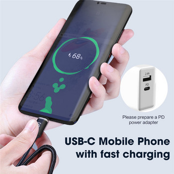 100W PD магнитен кабел за зареждане Бързо зареждане USB-C тип C кабел от мъжки към мъжки за лаптоп Macbook Pro Реверсивен C към C кабел SIKAI