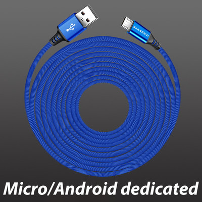 3 m / 5 m / 8 m kelių ilgių mikro USB laidas, greitas įkrovimas, efektyvus PVC apsauginis laidas, skirtas Micro Android Xiaomi telefono laidui