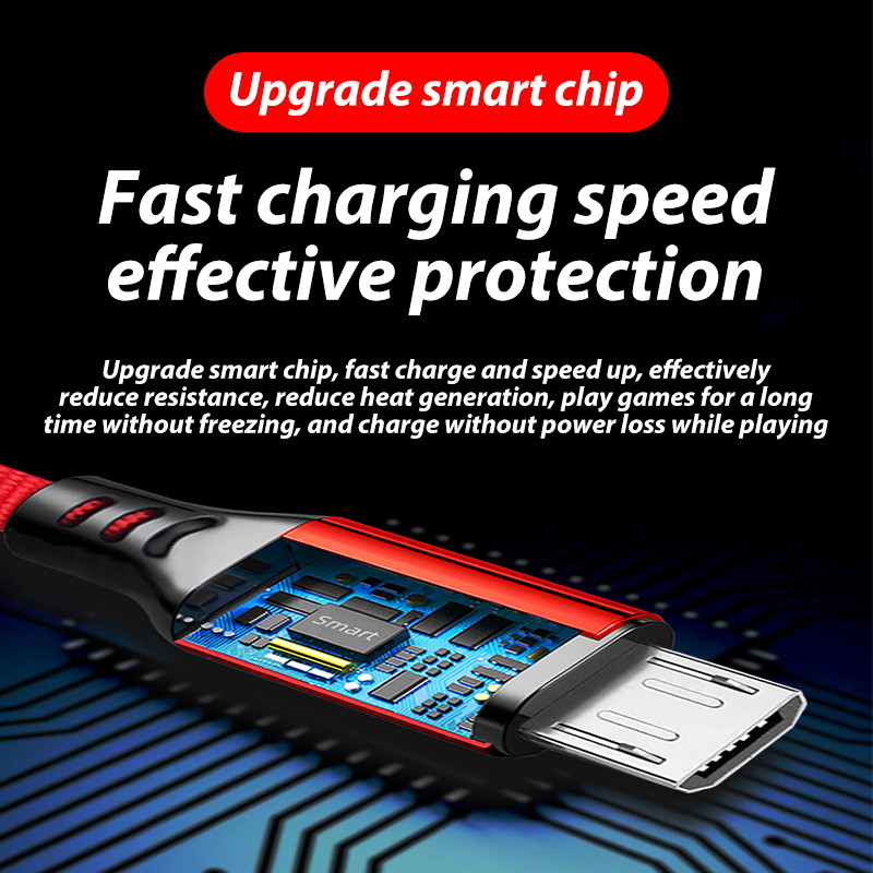 3 m / 5 m / 8 m kelių ilgių mikro USB laidas, greitas įkrovimas, efektyvus PVC apsauginis laidas, skirtas Micro Android Xiaomi telefono laidui