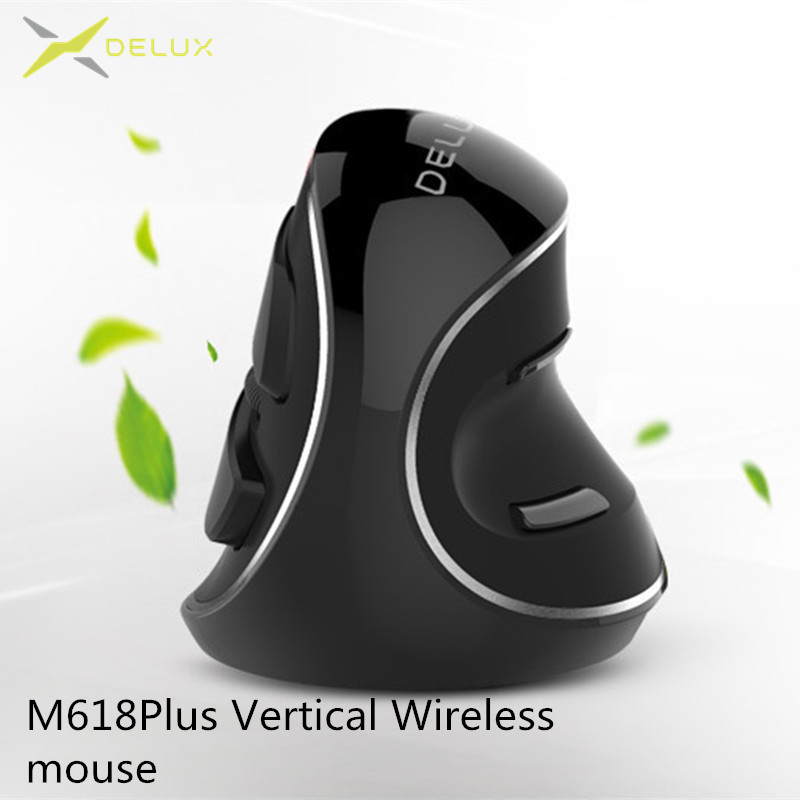 Delux M618 PLUS Vertikalni miš Gaming Žičani Ergonomski Miševi Bežični 6 tipki 4000 DPI Optička desna ruka za PC prijenosno računalo