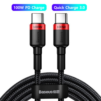 „Baseus“ USB C – C tipo USB laidas, skirtas „Xiaomi Redmi Note 8 Pro Quick Charge 4.0 PD 100W“ greitas įkrovimas, skirtas „MacBook Pro“ įkrovimo kabeliui