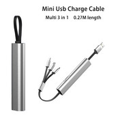 Mini cablu de încărcare multiplu ascuns pentru Samsung S8 S10 S20 Cablu de încărcare Micro Usb din aliaj de aluminiu tip c pentru Huawei P30 P40 Vivo Oppo