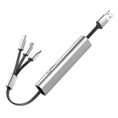 Mini cablu de încărcare multiplu ascuns pentru Samsung S8 S10 S20 Cablu de încărcare Micro Usb din aliaj de aluminiu tip c pentru Huawei P30 P40 Vivo Oppo