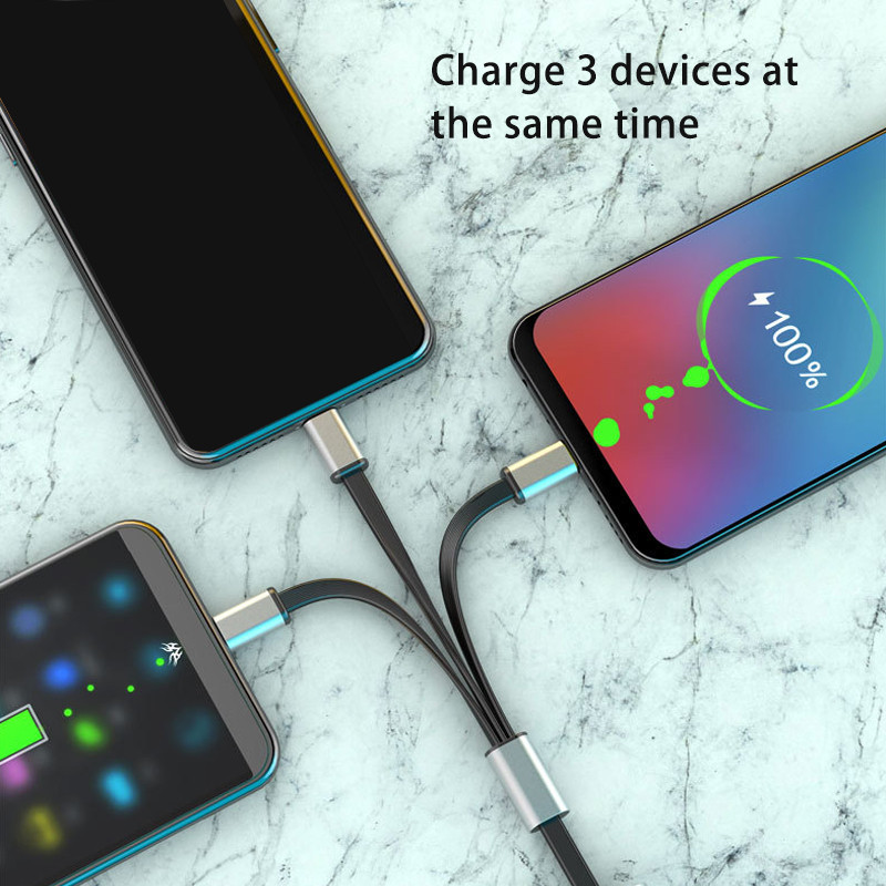 Mini cablu de încărcare multiplu ascuns pentru Samsung S8 S10 S20 Cablu de încărcare Micro Usb din aliaj de aluminiu tip c pentru Huawei P30 P40 Vivo Oppo