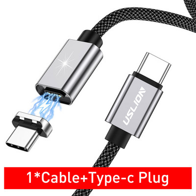 USLION 5A mágneses USB Type C – USB C kábel MacBook 100W PD szupergyors töltő USB-C Type-C vezetékhez Xiaomi Samsung Note-hoz