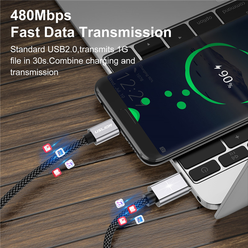 USLION 5A mágneses USB Type C – USB C kábel MacBook 100W PD szupergyors töltő USB-C Type-C vezetékhez Xiaomi Samsung Note-hoz
