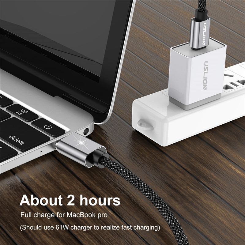 USLION 5A mágneses USB Type C – USB C kábel MacBook 100W PD szupergyors töltő USB-C Type-C vezetékhez Xiaomi Samsung Note-hoz