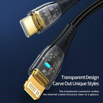 Toocki 20W PD USB C кабел за iPhone 14 13 11 12 Pro Max XR XS iPad Бързо зареждане USB Type C към Lightning кабел Data Cabo Charge