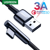 Ugreen C tipo USB laidas 3A greito įkrovimo USB C laidas, skirtas Samsung S20 Huawei Xiaomi mobiliojo telefono greito įkroviklio duomenų laidas USB laidas