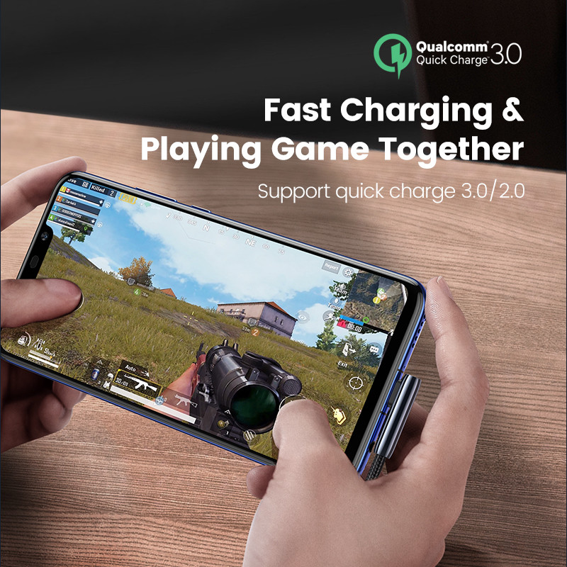 Ugreen C tipo USB laidas 3A greito įkrovimo USB C laidas, skirtas Samsung S20 Huawei Xiaomi mobiliojo telefono greito įkroviklio duomenų laidas USB laidas