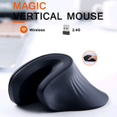 2.4G vezeték nélküli függőleges egér Ergonomikus optikai újratölthető USB vevő Mauce 3200 állítható DPI egér PC számítógépes laptophoz