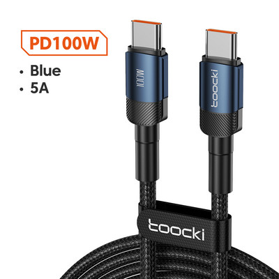 Toocki 6A 100W USB C Καλώδιο γρήγορης φόρτισης Τύπου C Καλώδιο δεδομένων γρήγορης φόρτισης για Huawei P30 Pro Samsung Xiaomi Realme Oneplus Poco F3