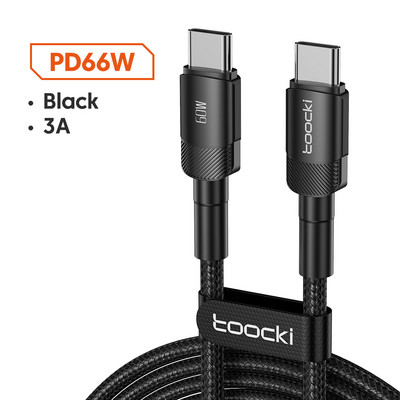 Toocki 6A 100W USB C Καλώδιο γρήγορης φόρτισης Τύπου C Καλώδιο δεδομένων γρήγορης φόρτισης για Huawei P30 Pro Samsung Xiaomi Realme Oneplus Poco F3