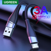 Ugreen greito įkrovimo mikro USB laidas, skirtas Xiaomi Redmi Note 5 Pro 4 Andriod mobiliojo telefono įkroviklio duomenų kabeliui, skirtas Samsung S7 USB laidui