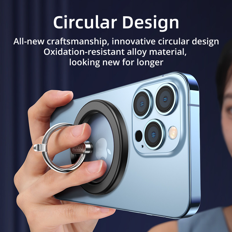 Joyroom prsten za prste, magnetni držač za telefon, metalni 3 u 1 višenamjenski stalak za mobitel, držač za telefon u automobilu za iPhone 12 13 Pro
