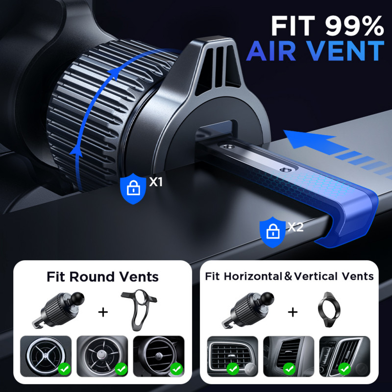 Joyroom 15W bežični nosač za auto punjač s dvostrukom zavojnicom s automatskim stezanjem za nosač za automobilski telefon za bežično punjenje za iPhone 14 13 Pro Max