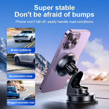 Joyroom 15W Γρήγορη μαγνητική θήκη τηλεφώνου αυτοκινήτου Ασύρματος φορτιστής για iPhone 14 13 12 Series Qi φόρτιση αυτοκινήτου για Samsung Huawei