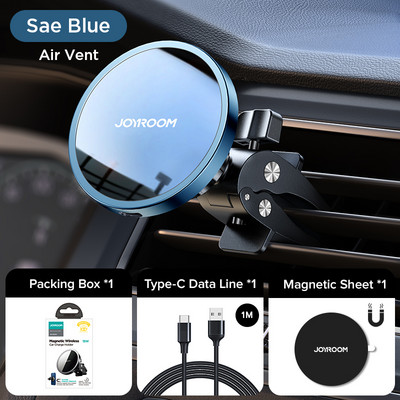 Suport auto magnetic rapid Joyroom 15W Încărcător fără fir pentru iPhone 14 13 12 Series Suport auto cu încărcare Qi pentru Samsung Huawei