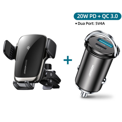 Joyroom 15W Qi θήκη τηλεφώνου αυτοκινήτου Ασύρματος φορτιστής αυτοκινήτου Αυτόματη ευθυγράμμιση βάσης εξαερισμού βάσης αυτοκινήτου Φορτιστής αυτοκινήτου Universal