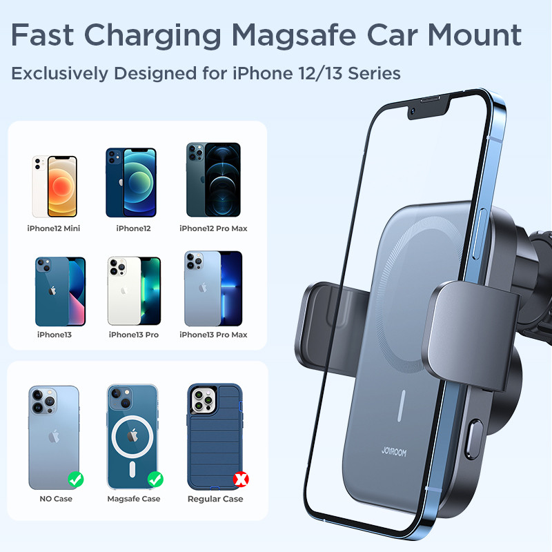 Joyroom Qi belaidis greito įkrovimo telefono laikiklis Automobilinis magnetinis automatinis laisvų rankų įrangos automobilinis telefono laikiklis skirtas iPhone 13 12 Pro Max