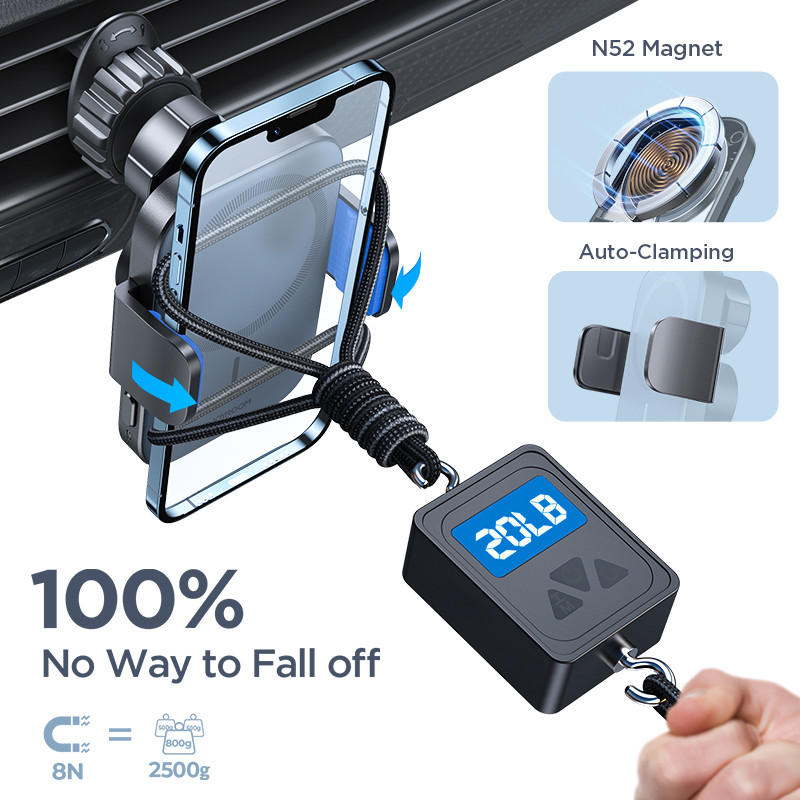 Joyroom Qi belaidis greito įkrovimo telefono laikiklis Automobilinis magnetinis automatinis laisvų rankų įrangos automobilinis telefono laikiklis skirtas iPhone 13 12 Pro Max