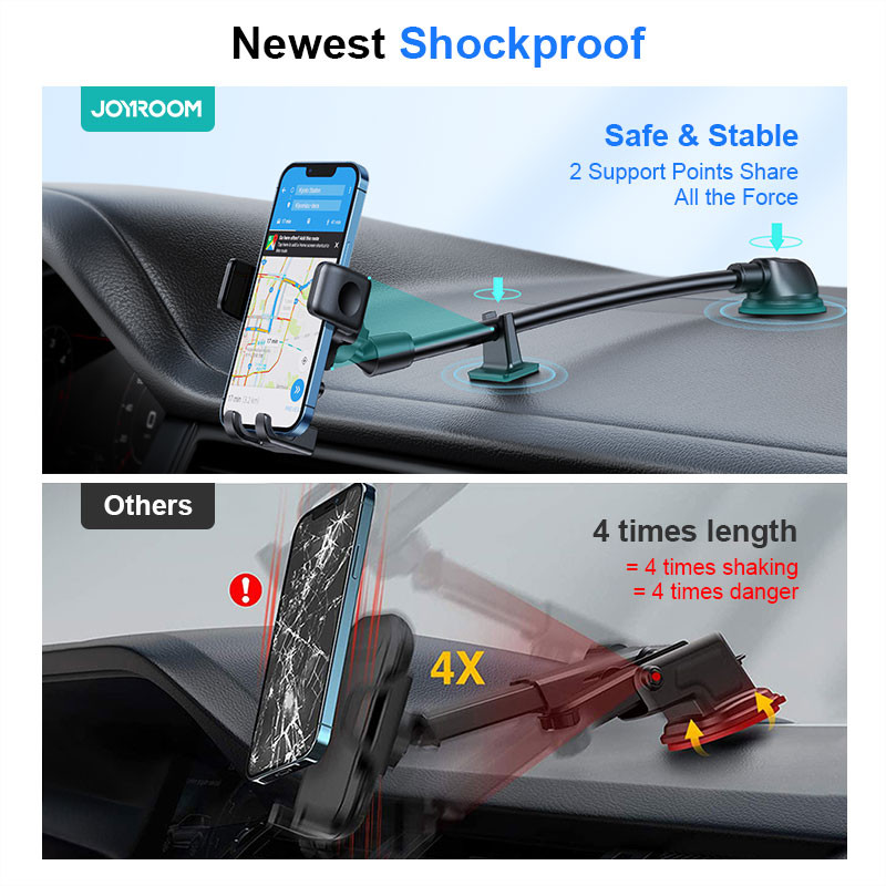 Joyroom Univerzalni držač za telefon u automobilu, stalak za zakrivljenu šipku od 4,7-6,8 inča, telefon sa jakim stezanjem, podrška za većinu telefona